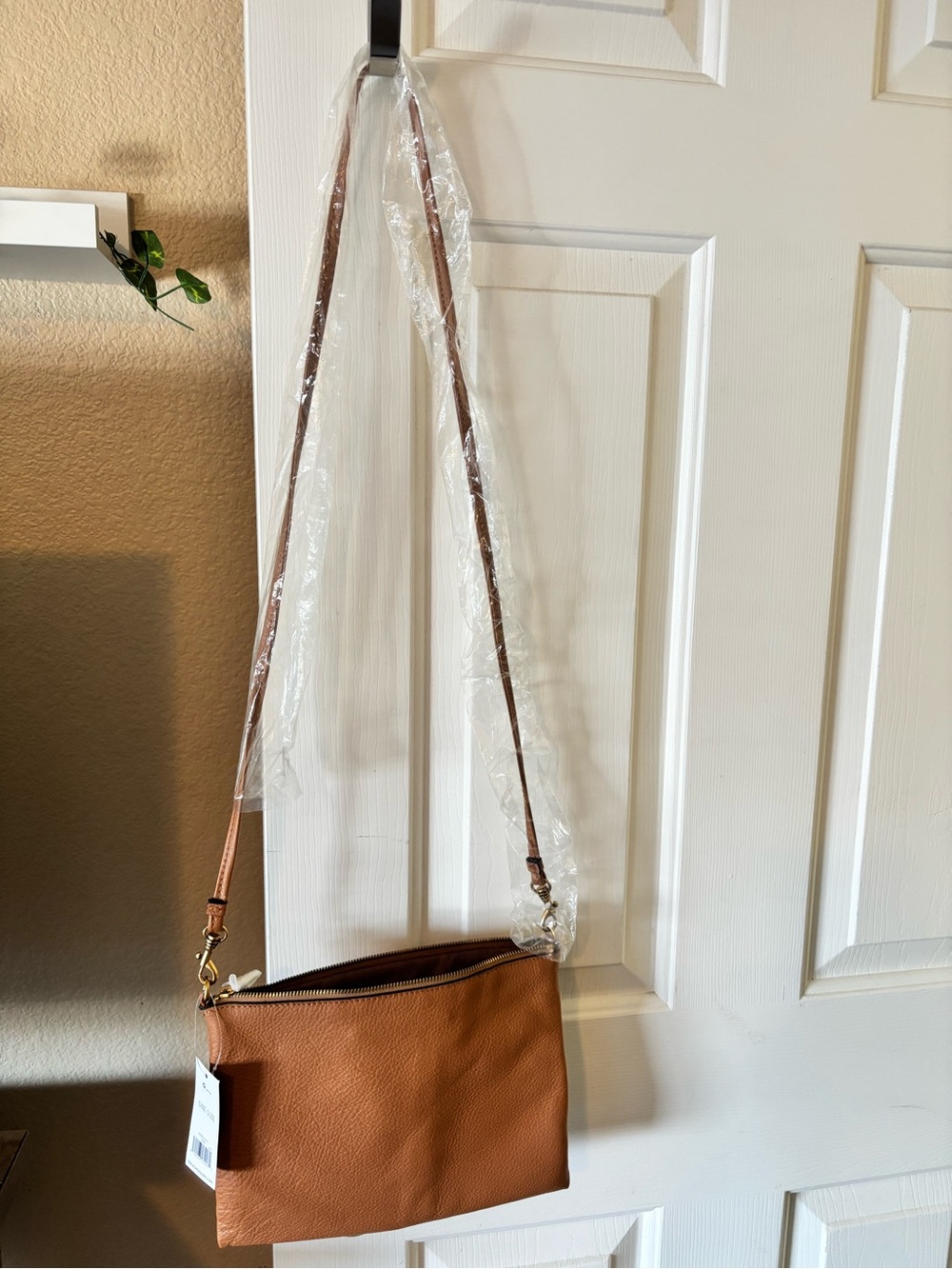Banana Republic Tan Leather Crossbody Bag